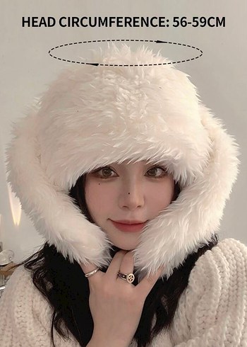 Beyaz Kürklü Tavşan Sapka - Görsel 4
