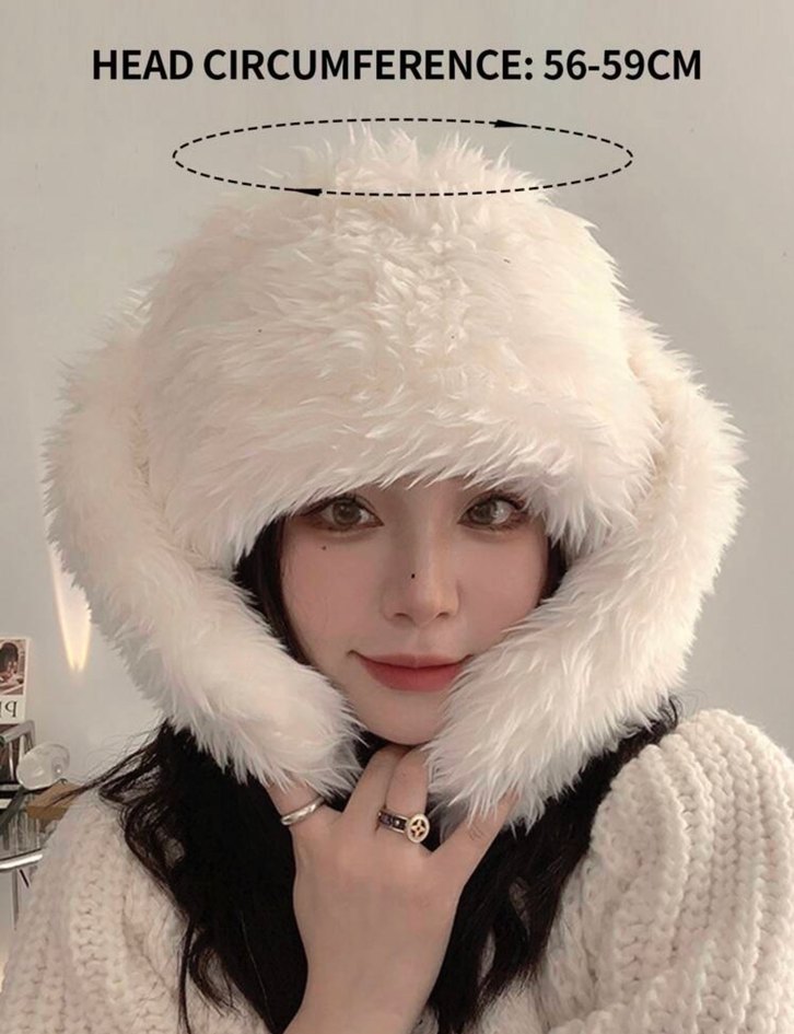 Beyaz Kürklü Tavşan Sapka - Görsel 4