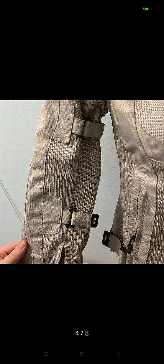 Kemerli Bej Biker Ceket Kadın Motor Montu - Görsel 4