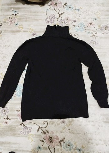 Siyah Fermuarlı Boğazlı Kadın Kazak - Görsel 2