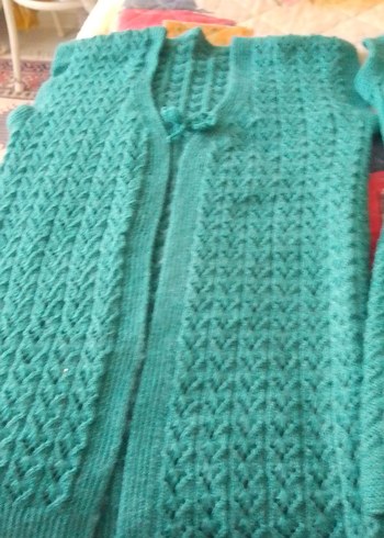 Kız Çocuk Pembe Kısa Kollu Örgü Hırka - Görsel 11