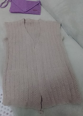 Kız Çocuk Pembe Kısa Kollu Örgü Hırka - Görsel 4