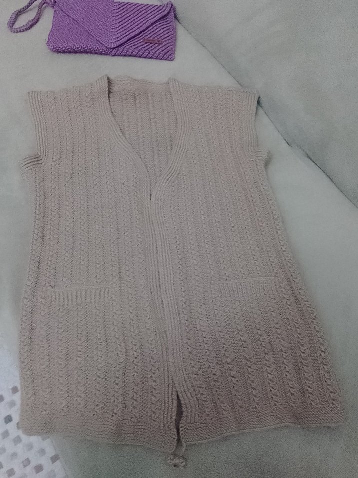 Kız Çocuk Pembe Kısa Kollu Örgü Hırka - Görsel 4