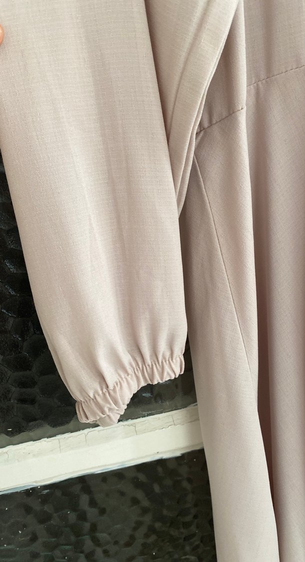 Bej Uzun Kollu Salaş Kadın Elbise - Görsel 3