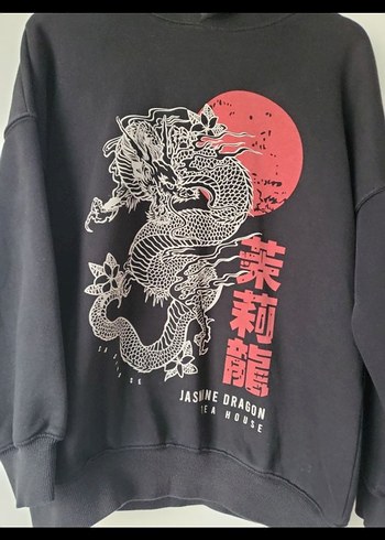 Siyah Baskılı Sweatshirt - Görsel 2