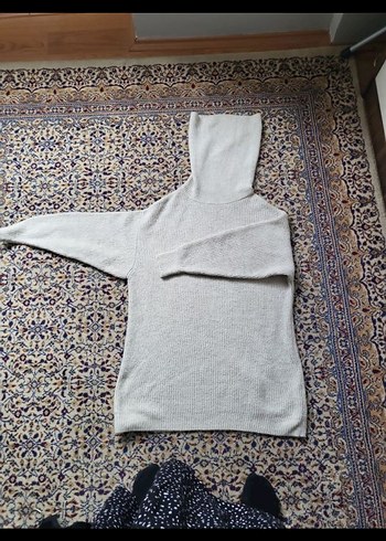 Gri Kadın Boğazlı Triko Kazak - Görsel 3