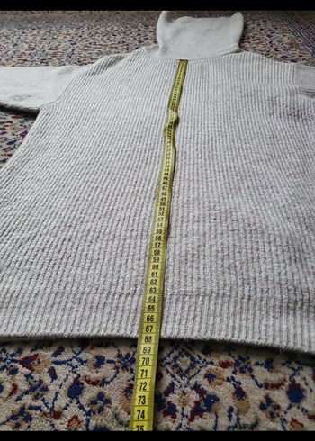 Gri Kadın Boğazlı Triko Kazak - Görsel 4