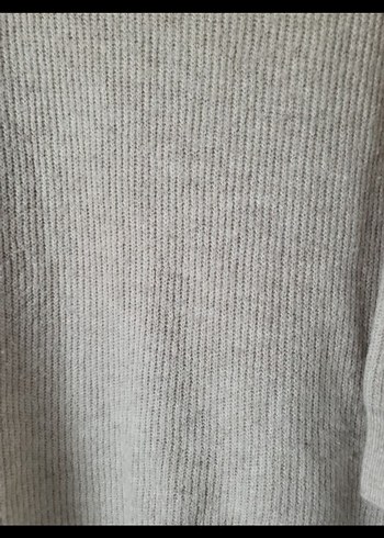 Gri Kadın Boğazlı Triko Kazak - Görsel 2