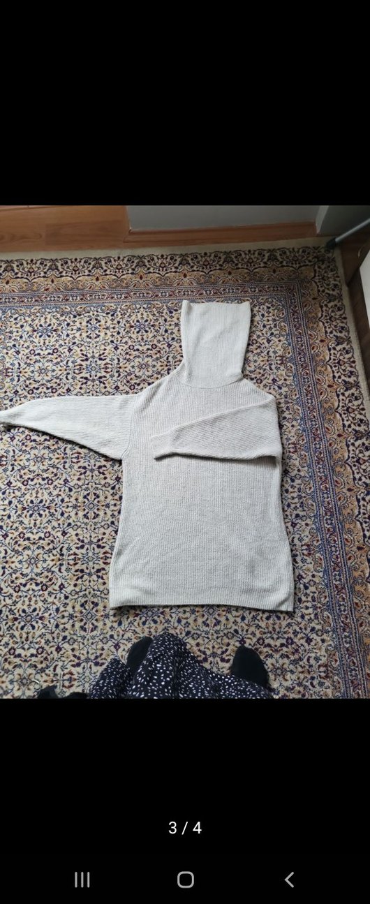 Gri Kadın Boğazlı Triko Kazak - Görsel 3