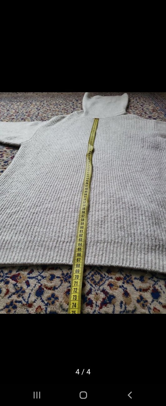 Gri Kadın Boğazlı Triko Kazak - Görsel 4