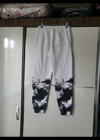 siyah Beyaz Batik Desenli erkek Eşofman Altı - Görsel 4