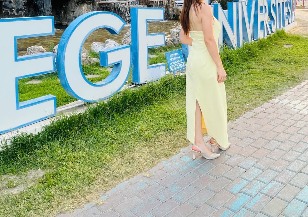 Sarı Midi Kadın Elbise - Görsel 2