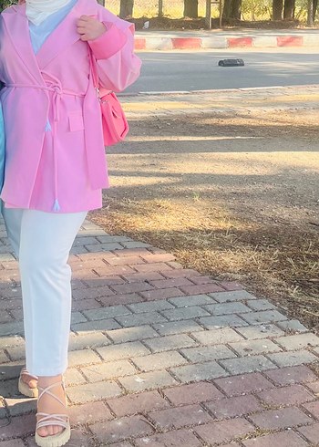 Pembe blazer ceket - Görsel 3