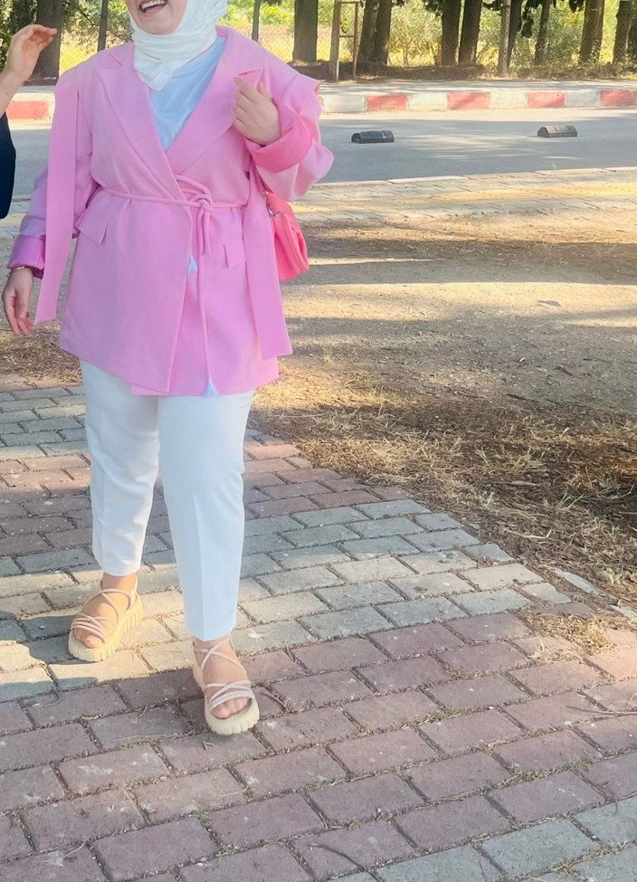 Pembe blazer ceket - Görsel 2