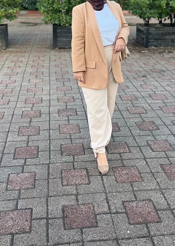 Bej Kadın Blazer Ceket, Normal Boy, Regular Fit - Görsel 2