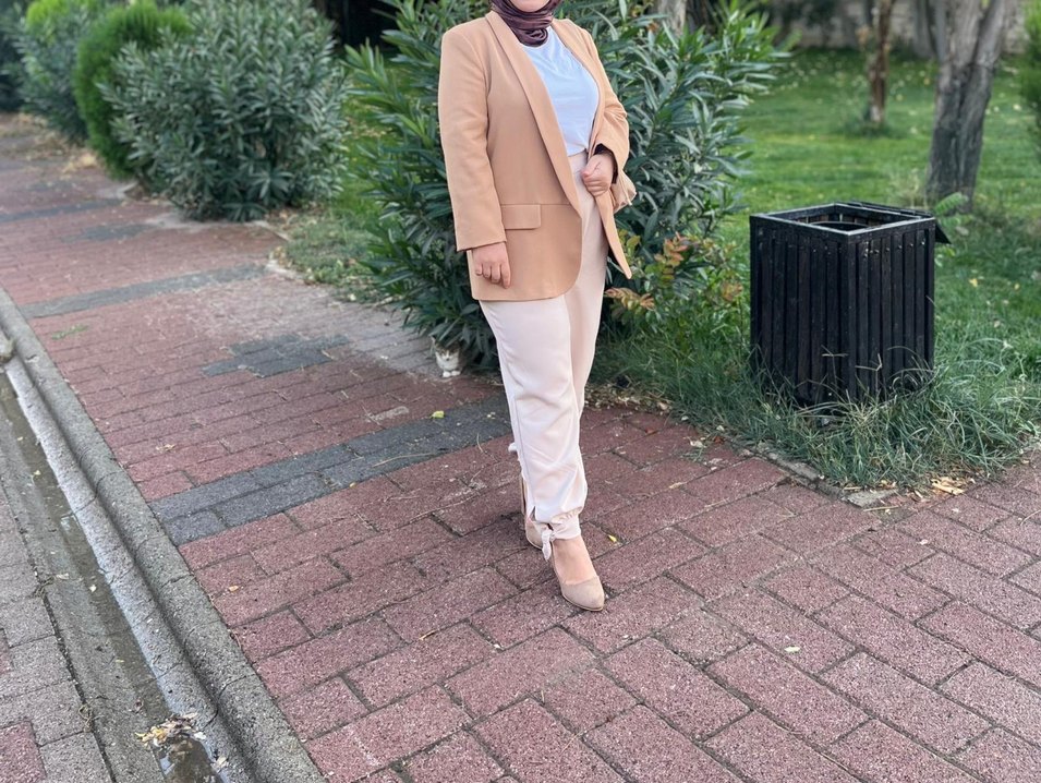 Bej Kadın Blazer Ceket, Normal Boy, Regular Fit - Görsel 4