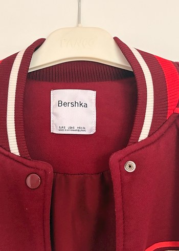 Bordo Baskılı Kadın Bomber Ceket - Görsel 4