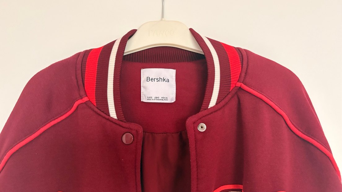 Bordo Baskılı Kadın Bomber Ceket - Görsel 4