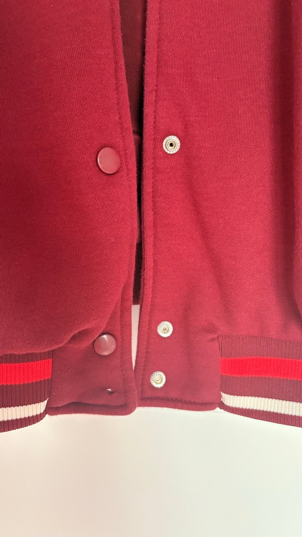 Bordo Baskılı Kadın Bomber Ceket - Görsel 2