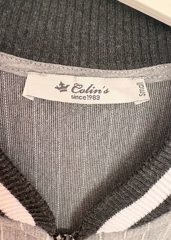 Gri Nakışlı Fermuarlı Kadın Ceket - Görsel 2