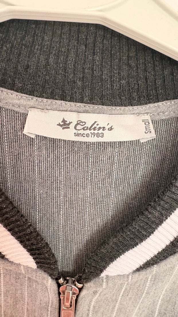 Gri Nakışlı Fermuarlı Kadın Ceket - Görsel 2