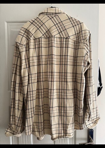 Bej Ekose Desenli Uzun Kollu Gömlek - Görsel 2