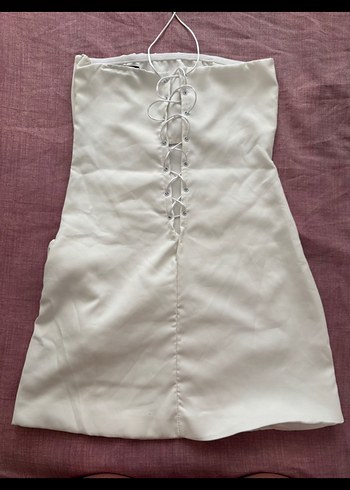 Beyaz Mini elbise - Görsel 2