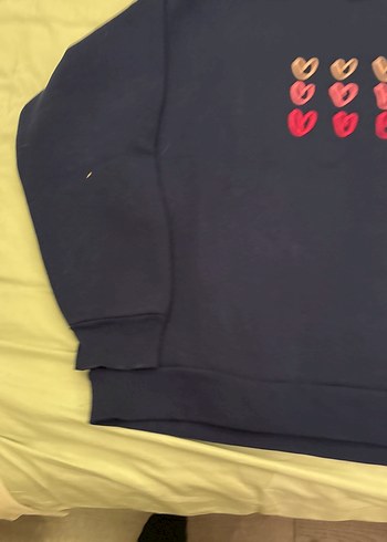 Kadın Koyu Lacivert Baskılı Sweatshirt - Görsel 3