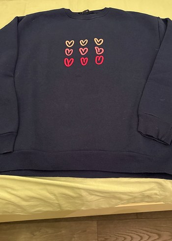 Kadın Koyu Lacivert Baskılı Sweatshirt - Görsel 2