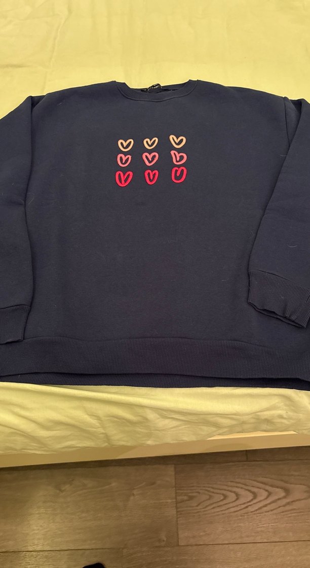 Kadın Koyu Lacivert Baskılı Sweatshirt - Görsel 2