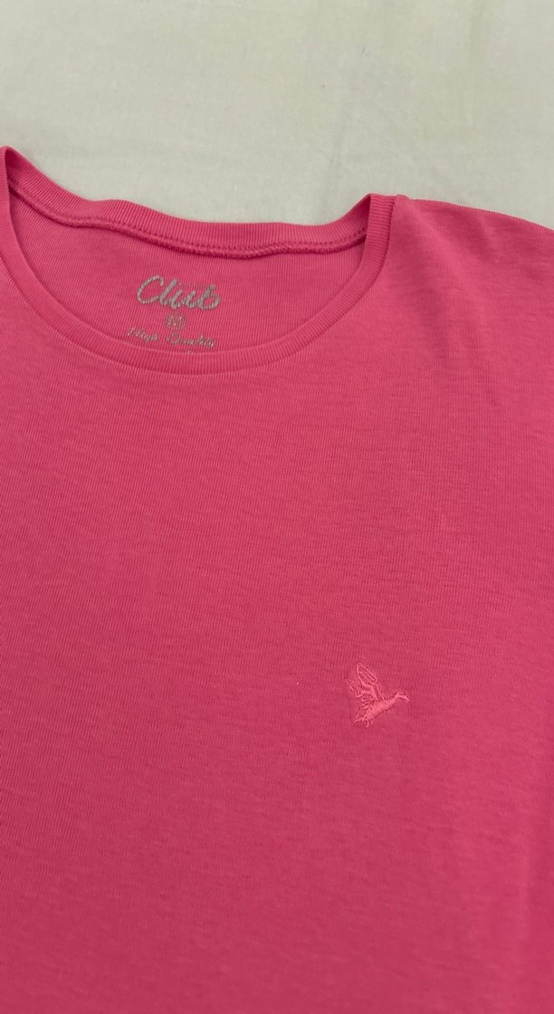 Pembe Kısa Kollu Basic Kadın Tişört - Görsel 2