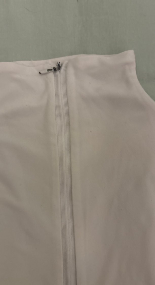 Kadın Beyaz Yarım Fermuarlı Yüksek penye spora uygun - Görsel 5