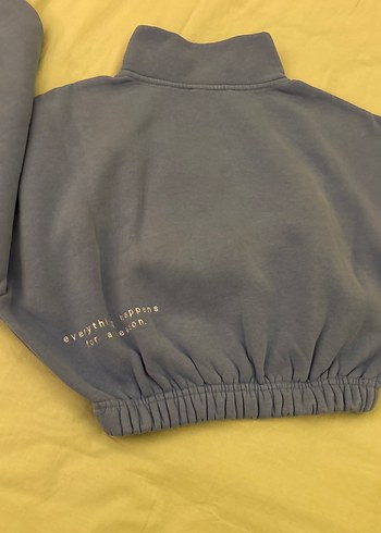 Kadın lila  Fermuarlı Yüksek Yakalı Sweatshirt - Görsel 4