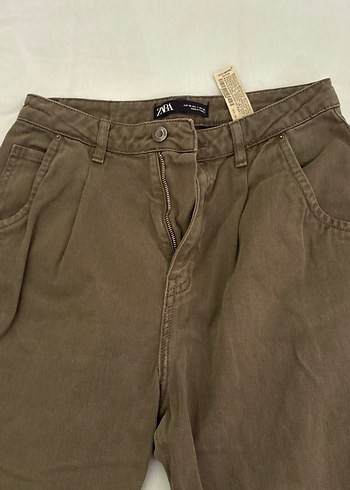 Kadın haki  kot Salaş Pantolon - Görsel 2