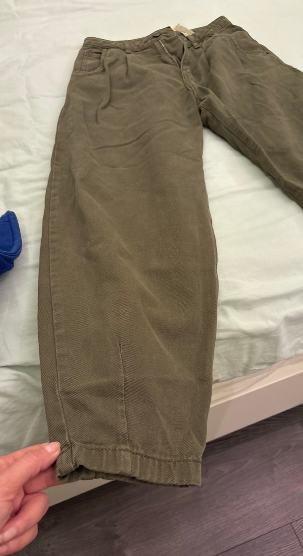 Kadın haki  kot Salaş Pantolon - Görsel 4