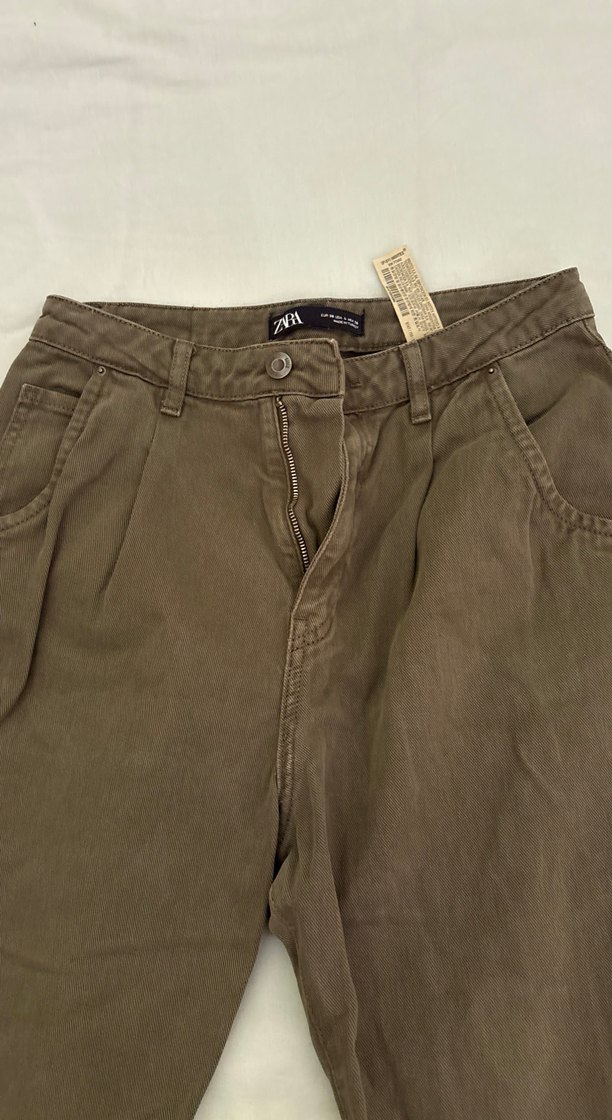 Kadın haki  kot Salaş Pantolon - Görsel 2