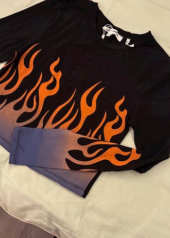 Kız Çocuk Siyah Uzun Kollu Baskılı Tişört - Görsel 3