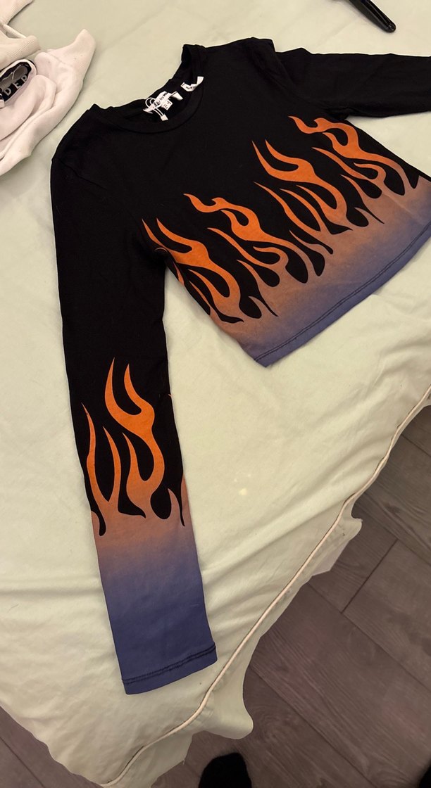 Kız Çocuk Siyah Uzun Kollu Baskılı Tişört - Görsel 2