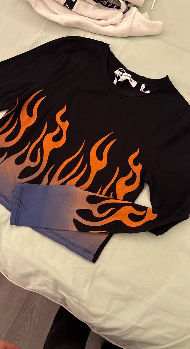 Kız Çocuk Siyah Uzun Kollu Baskılı Tişört - Görsel 3