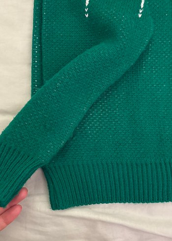 Yeşil Bohem Desenli Triko Kazak - Görsel 2