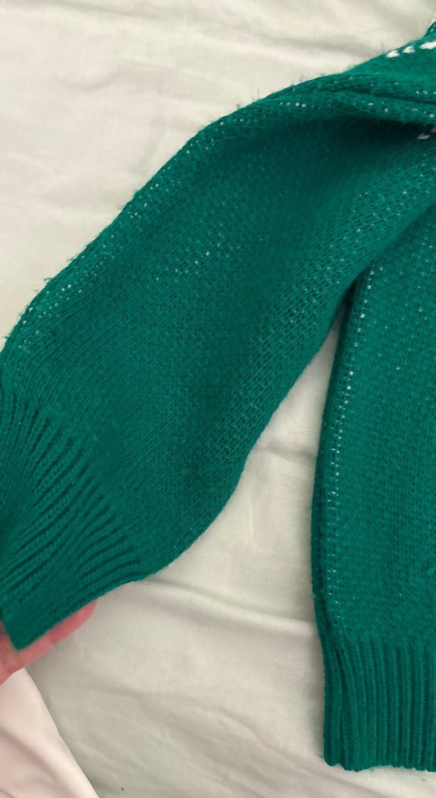 Yeşil Bohem Desenli Triko Kazak - Görsel 4