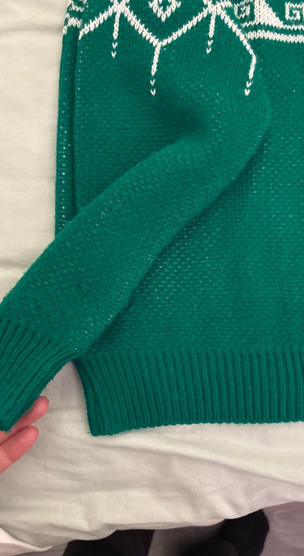 Yeşil Bohem Desenli Triko Kazak - Görsel 2