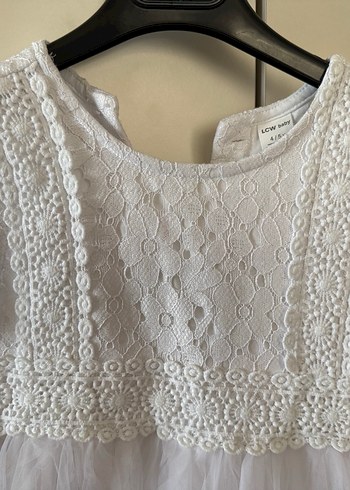 Kız Çocuk Beyaz Dantelli Elbise - Görsel 3