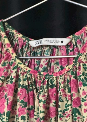 Pembe Çiçekli Uzun Kollu Bohem Elbise - Görsel 6