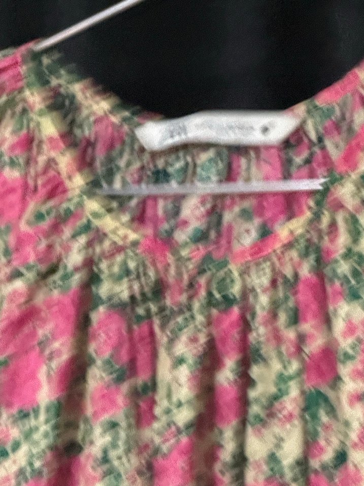 Pembe Çiçekli Uzun Kollu Bohem Elbise - Görsel 5