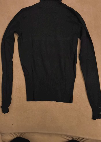 Koyu Yeşil Kadın Boğazlı Kazak - Görsel 2