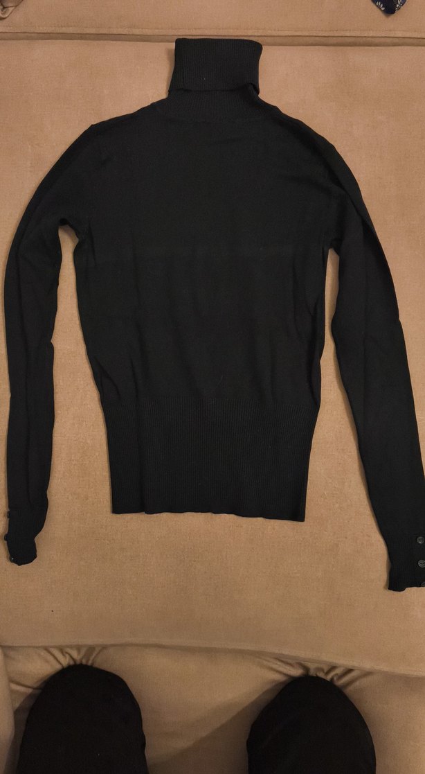 Koyu Yeşil Kadın Boğazlı Kazak - Görsel 2