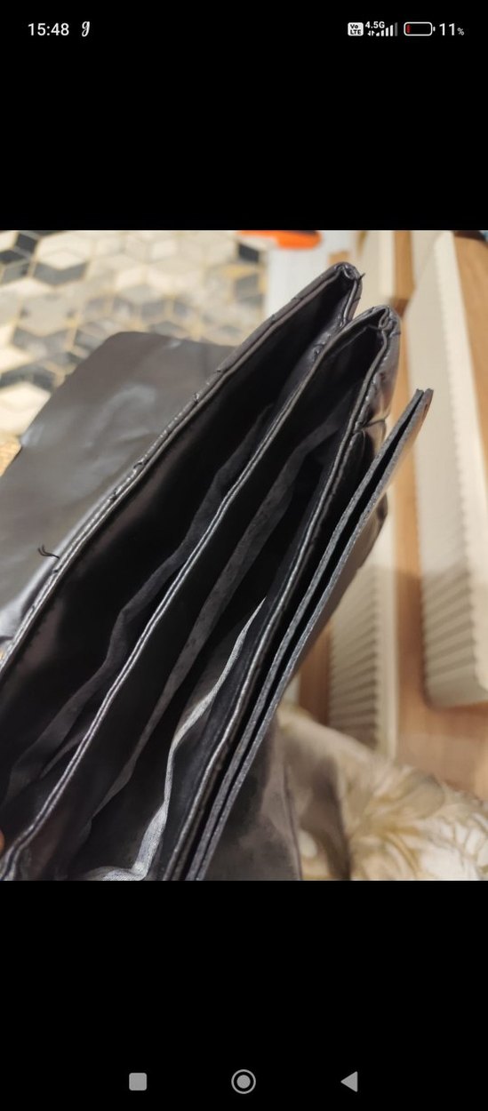 Siyah Zincir Detaylı Deri Kadın Çanta - Görsel 3