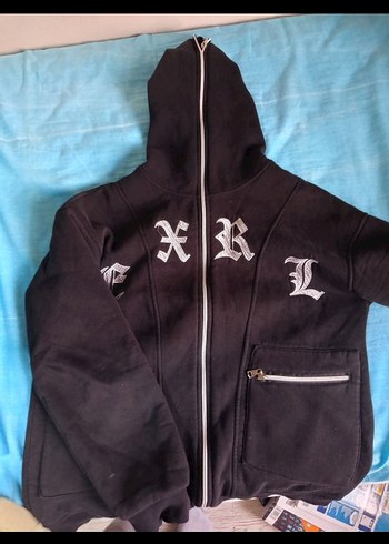 Siyah Kapüşonlu Erkek Fermuarlı Ceket - Görsel 4