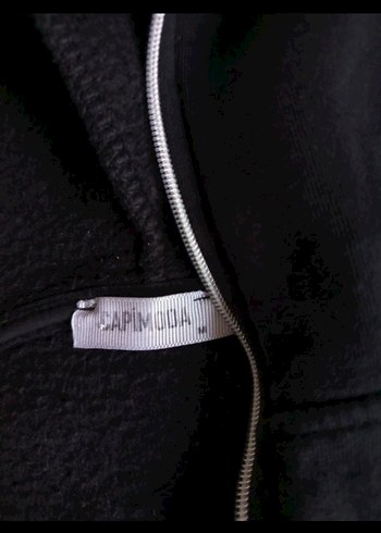 Siyah Kapüşonlu Erkek Fermuarlı Ceket - Görsel 3